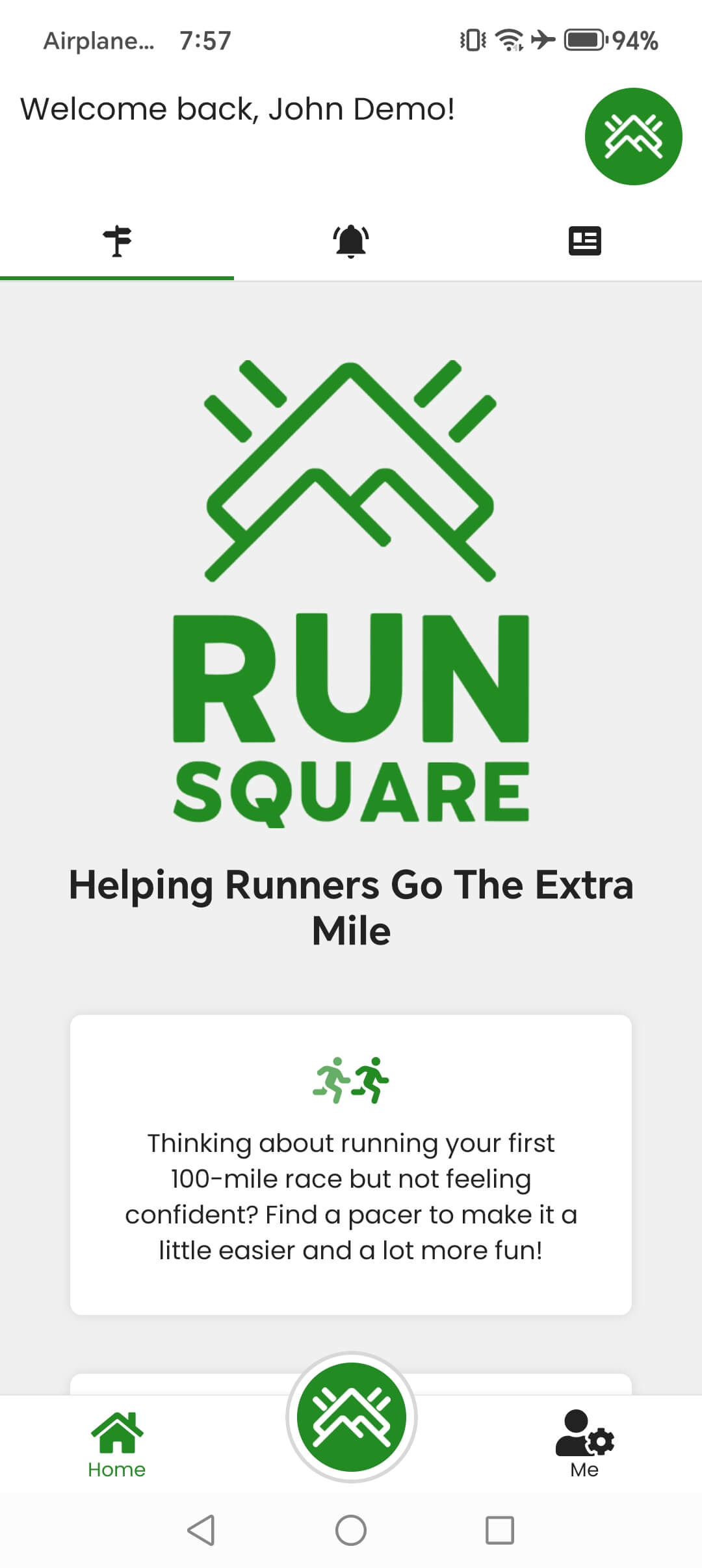 Run Square App Home